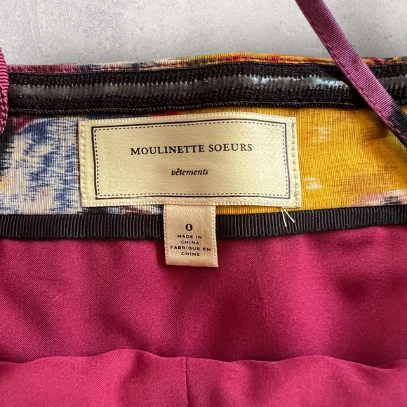 Anthropologie Moulinette Soeurs Tropica Floral Jacquard Strapless Mini Dress 0 - Picture 3 of 7